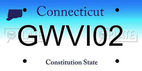 GWVI02 Connecticut License Plate