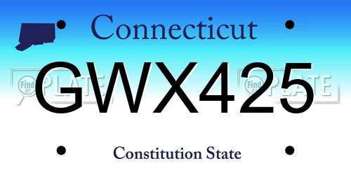 GWX425 Connecticut License Plate