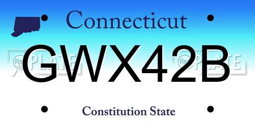 GWX42B Connecticut License Plate