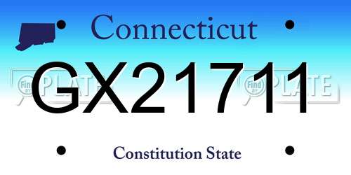 GX21711 Connecticut License Plate