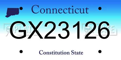 GX23126 Connecticut License Plate