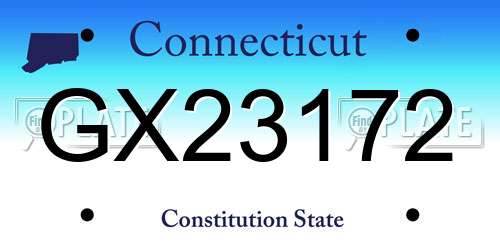 GX23172 Connecticut License Plate