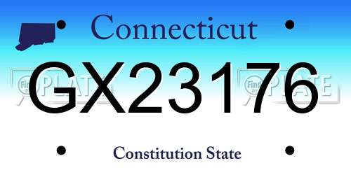 GX23176 Connecticut License Plate