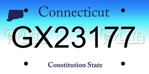 GX23177 Connecticut License Plate