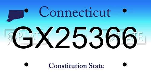 GX25366 Connecticut License Plate