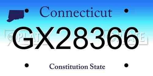 GX28366 Connecticut License Plate
