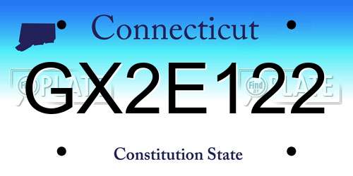 GX2E122 Connecticut License Plate