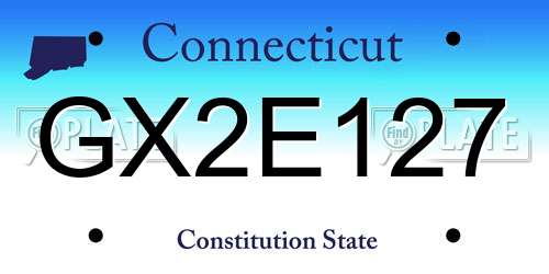 GX2E127 Connecticut License Plate