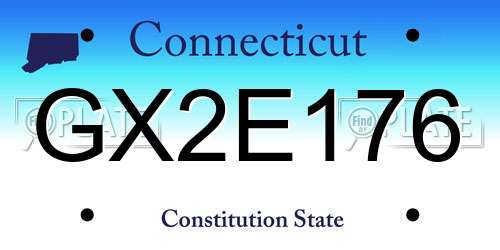 GX2E176 Connecticut License Plate