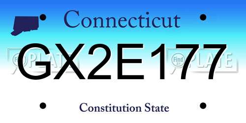 GX2E177 Connecticut License Plate