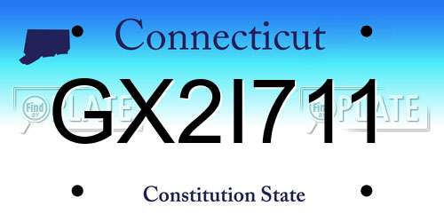 GX2I711 Connecticut License Plate