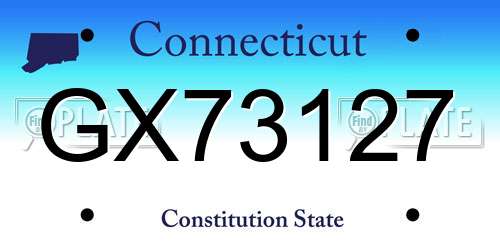 GX73127 Connecticut License Plate