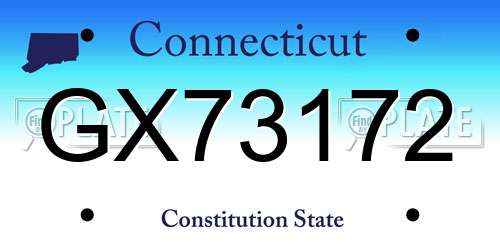 GX73172 Connecticut License Plate