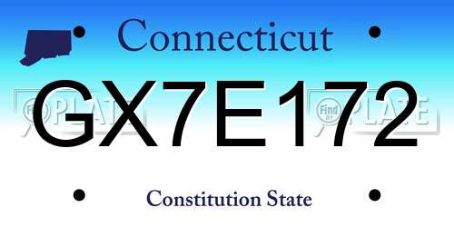 GX7E172 Connecticut License Plate
