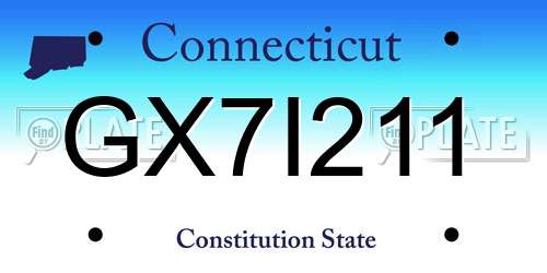 GX7I211 Connecticut License Plate