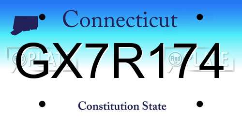 GX7R174 Connecticut License Plate