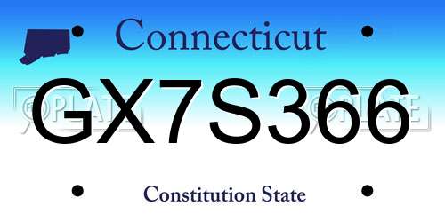 GX7S366 Connecticut License Plate