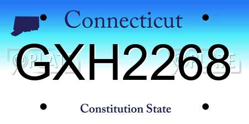 GXH2268 Connecticut License Plate