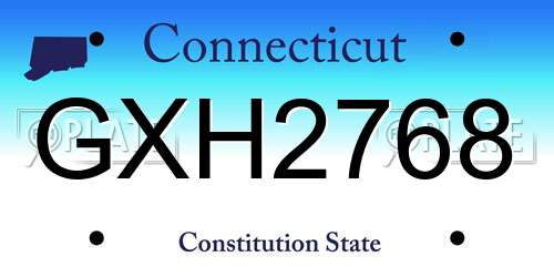 GXH2768 Connecticut License Plate