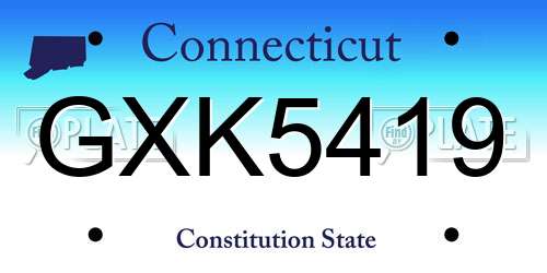 GXK5419 Connecticut License Plate