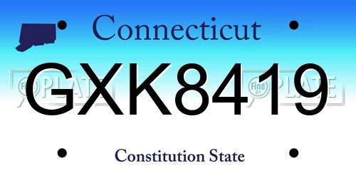 GXK8419 Connecticut License Plate