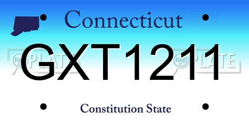 GXT1211 Connecticut License Plate