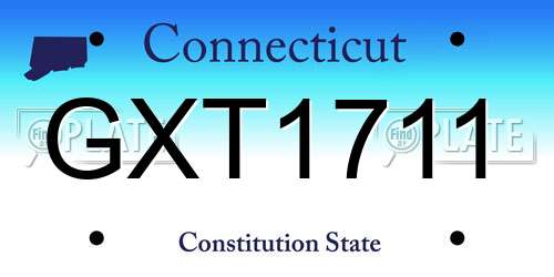 GXT1711 Connecticut License Plate