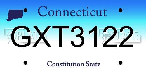 GXT3122 Connecticut License Plate