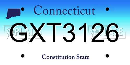 GXT3126 Connecticut License Plate