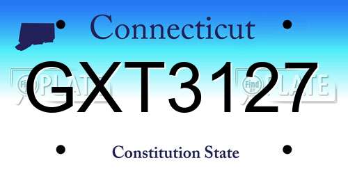 GXT3127 Connecticut License Plate