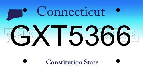 GXT5366 Connecticut License Plate