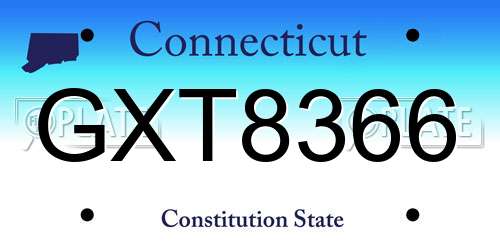 GXT8366 Connecticut License Plate