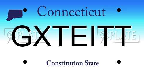 GXTEITT Connecticut License Plate