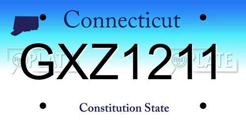 GXZ1211 Connecticut License Plate