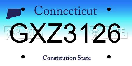 GXZ3126 Connecticut License Plate