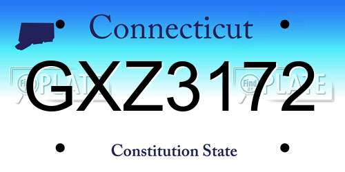GXZ3172 Connecticut License Plate