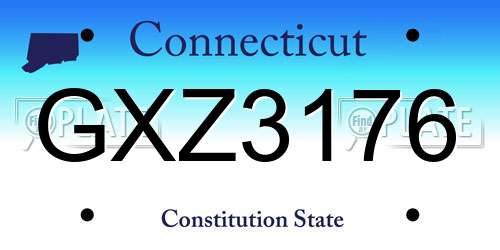 GXZ3176 Connecticut License Plate