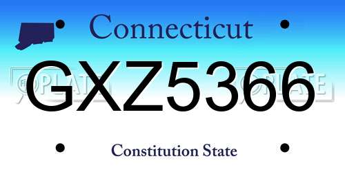 GXZ5366 Connecticut License Plate