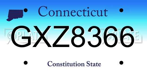 GXZ8366 Connecticut License Plate