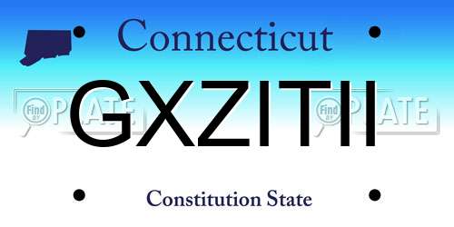 GXZITII Connecticut License Plate
