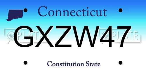 GXZW47 Connecticut License Plate