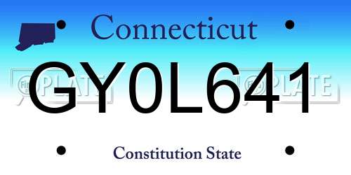 GY0L641 Connecticut License Plate