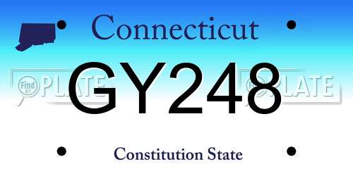GY248 Connecticut License Plate