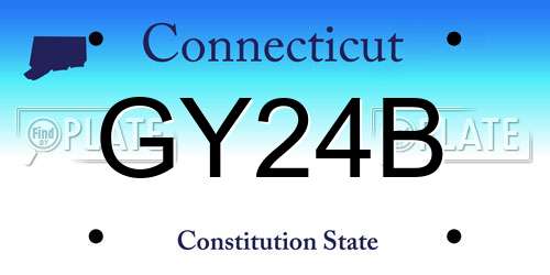 GY24B Connecticut License Plate