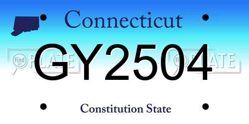 GY2504 Connecticut License Plate