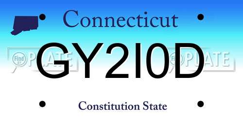 GY2I0D Connecticut License Plate
