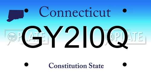 GY2I0Q Connecticut License Plate
