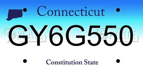 GY6G550 Connecticut License Plate