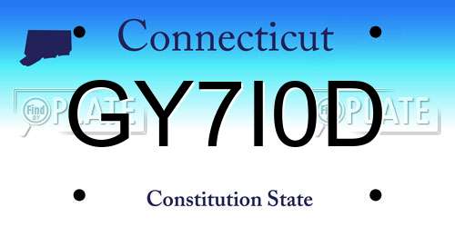 GY7I0D Connecticut License Plate
