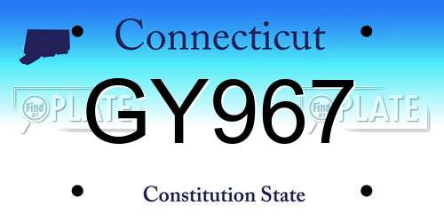 GY967 Connecticut License Plate